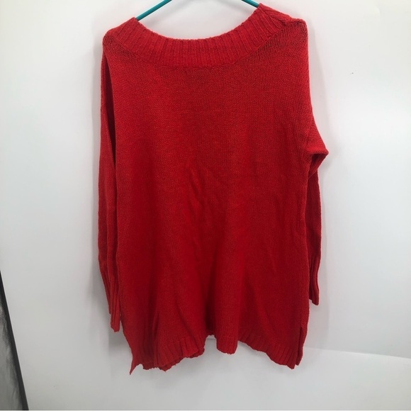 Roaman's Womens Red Tunic Sweater Medium M‎ 14/16 Long Sleeve Knit - Picture 10 of 10